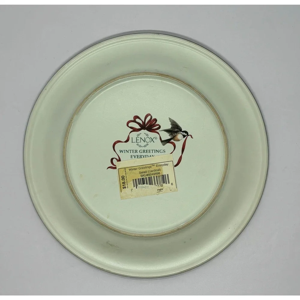Lenox Winter Greetings Cardinal Everyday Salad Plate Catherine McClung New